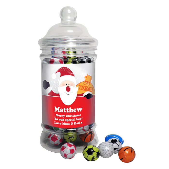 Santa Sweet Jar with Chocolate Balls